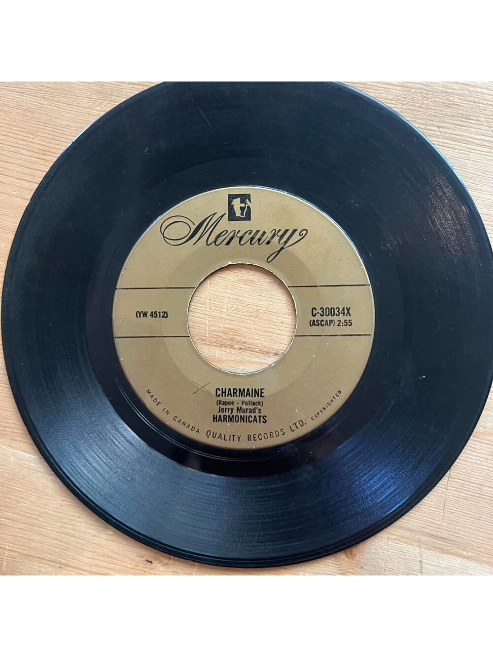 Jerry Murad's Harmonicats - Charmaine/Peg O' My Heart 45rpm VG+ R12